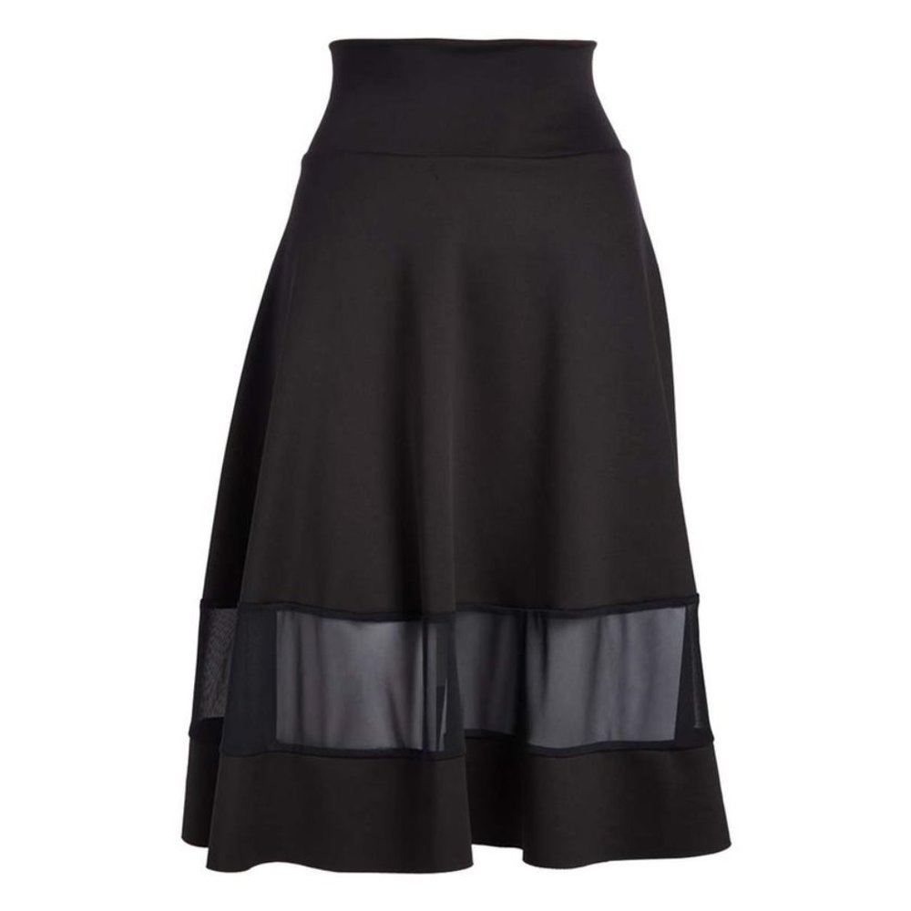 Bella Flore Women’s Mesh Panel A-Line Skirt (L)